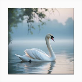 Swan On The Lake Canvas Print