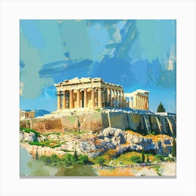 Acropolis Painting Canvas Print