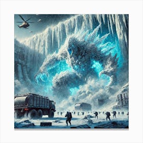 A Futuristic Sci Fi Depiction Of Icy Avalanche In Canvas Print