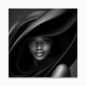 Black Woman In A Hat 7 Canvas Print