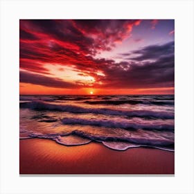 Sunset On The Beach 1082 Canvas Print