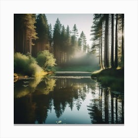 pond in The Forest 1 Canvas Print