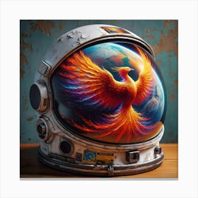 Astronaut Helmet with Phoenix 1 Canvas Print