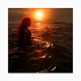 Mermaid In The Ocean Canvas Print