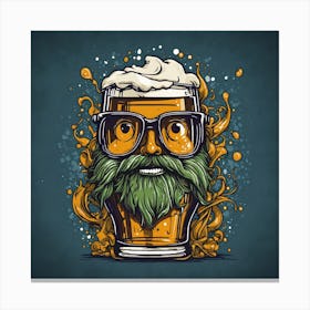 Bearded Man With Beer Canvas Print