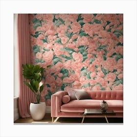 A Photo Of A Wall With Wallpaper 3 Canvas Print