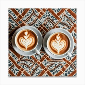 Two Coffee Cups On A Table Canvas Print