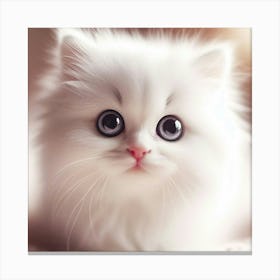 Cute White Kitten Canvas Print