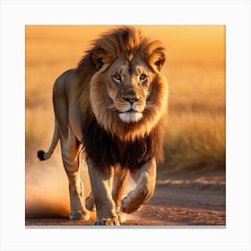Quick Lion Jog Canvas Print
