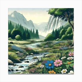 Serene And Peaceful Meadow 10 Canvas Print