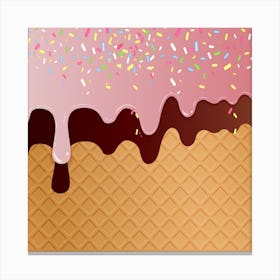 Ice Cream Background Vector Canvas Print