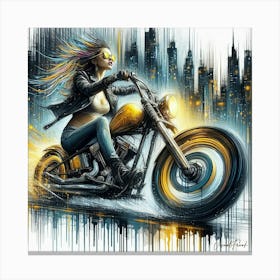 Yellow Bobber Dream Ride Canvas Print
