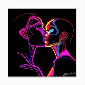 Glow On - Neon Kiss Canvas Print