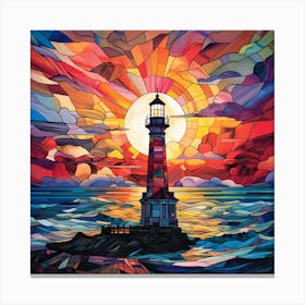 Maraclemente Stained Glass Lighthouse Vibrant Colors Beautiful 4 Canvas Print