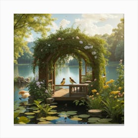 Pond With Lily Pads Canvas Print