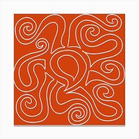 Orange Octopus Canvas Print