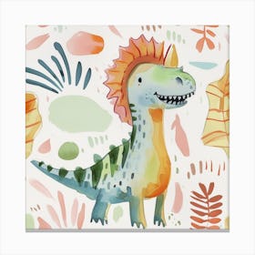 Cute Spinosaurus Dinosaur Watercolour Style 2 Canvas Print