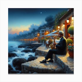 Man At The Seaside Canvas Print