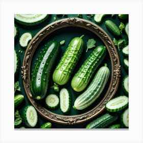 Cucumbers In A Frame 24 Canvas Print