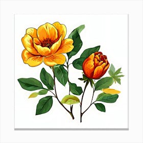 Yellow Roses Canvas Print