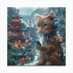 Cat In The City 1 Canvas Print