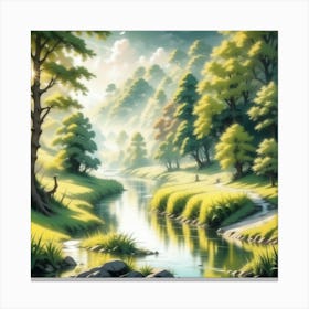 River In The Forest 66 Canvas Print