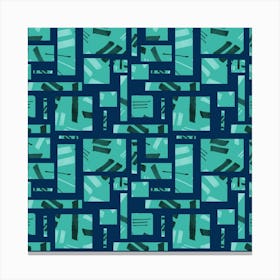 Green On Dk Blue Markings Canvas Print