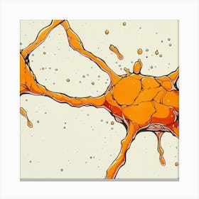 Orange Brain Cells Canvas Print