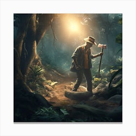 Man In The Jungle Canvas Print