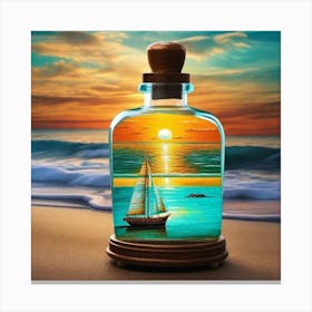 Sailboat In A Bottle Canvas Print