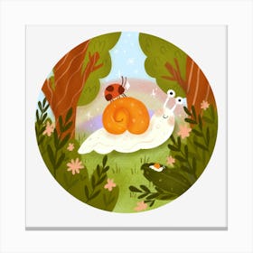 Snail In The Forest Canvas Print