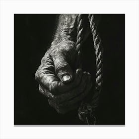 Hand Holding A Rope Canvas Print