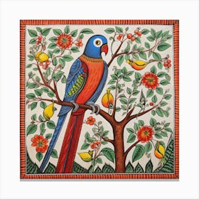 Parrot On A Tree Canvas Print