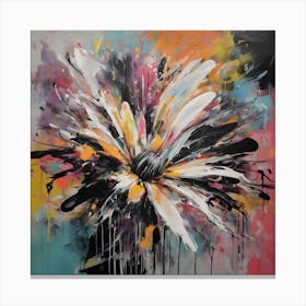 Flower Graffiti Abstract Paint Chaos Color Burst 1 Canvas Print