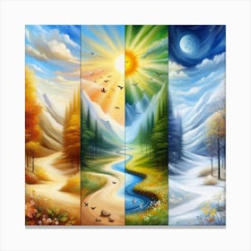 Four Seasons Painting Canvas Print