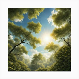 Sunny Day In The Forest Canvas Print