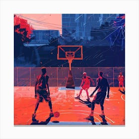 A Basketball Match Lofi Illustration 1718670951 2 Canvas Print