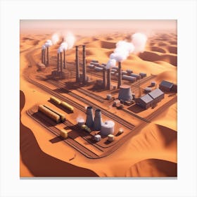 Oil Refinery In The Desert Canvas Print