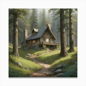 Cabin In The Woods 4 Canvas Print