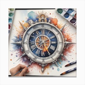Fifty Seconds For Big Bang Watercolor 3 Canvas Print