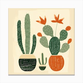Rizwanakhan Simple Abstract Cactus Non Uniform Shapes Petrol 43 Canvas Print