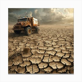 Truck In The Desert 9 Canvas Print