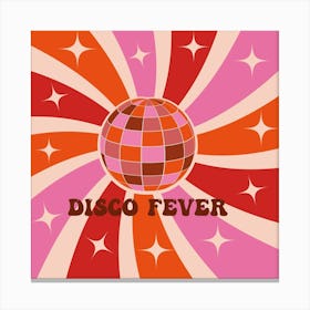 Groovy Disco Ball with Sunburst Canvas Print