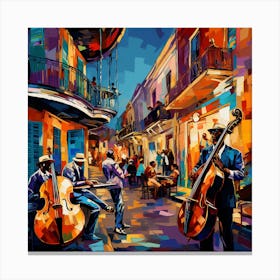 Jazz Musicians In New Orleans Canvas Print