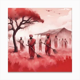 Red Fields Of India Canvas Print