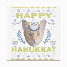 Funny Ashera Cat Jewish Holiday Hanukkat Happy Hanukkah Canvas Print