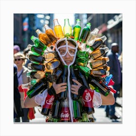 Coca Cola Bottle Costume Canvas Print