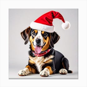 Santa Dog Canvas Print