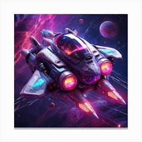 Spaceship In Space 6 Canvas Print