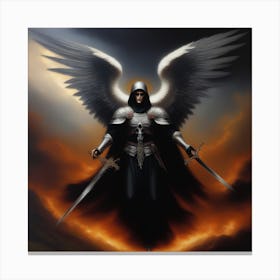 Angel With Swords Canvas Print
